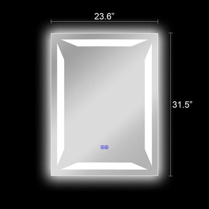 CHLOE Lighting LUMINOSITY Back Lit Rectangular TouchScreen- LED Mirror 3 Color Temperatures 3000K-6000K 32" Height