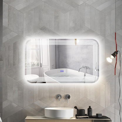 CHLOE Lighting- LUMINOSITY Back Lit Rectangular TouchScreen LED Mirror 3 Color Temperatures 3000K-6000K 39" Wide