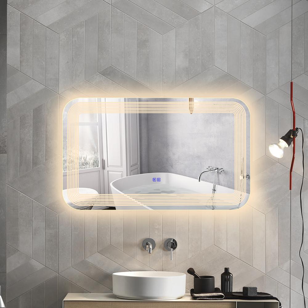CHLOE Lighting- LUMINOSITY Back Lit Rectangular TouchScreen LED Mirror 3 Color Temperatures 3000K-6000K 39" Wide