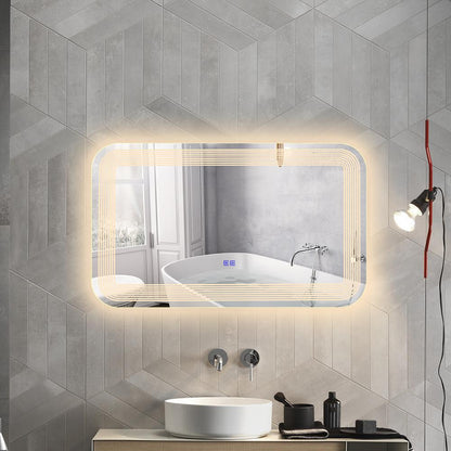 CHLOE Lighting- LUMINOSITY Back Lit Rectangular TouchScreen LED Mirror 3 Color Temperatures 3000K-6000K 39" Wide