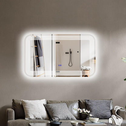 CHLOE Lighting- LUMINOSITY Back Lit Rectangular TouchScreen LED Mirror 3 Color Temperatures 3000K-6000K 39" Wide