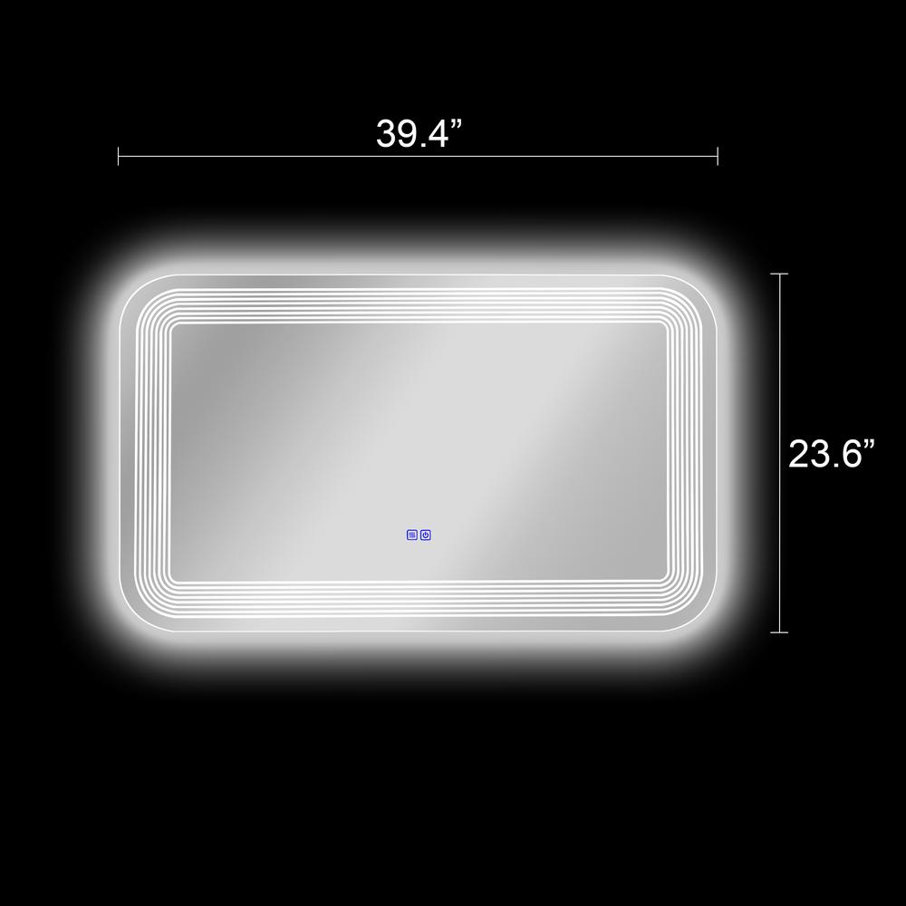 CHLOE Lighting- LUMINOSITY Back Lit Rectangular TouchScreen LED Mirror 3 Color Temperatures 3000K-6000K 39" Wide
