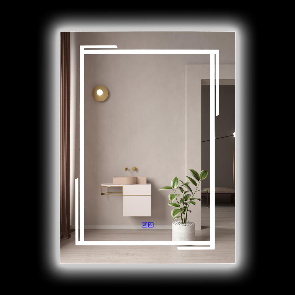 CHLOE Lighting LUMINOSITY, Back Lit Rectangular TouchScreen LED Mirror 3 Color Temperatures 3000K-6000K 32" Height