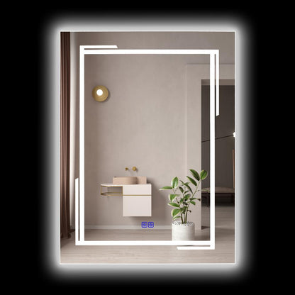 CHLOE Lighting LUMINOSITY, Back Lit Rectangular TouchScreen LED Mirror 3 Color Temperatures 3000K-6000K 32" Height