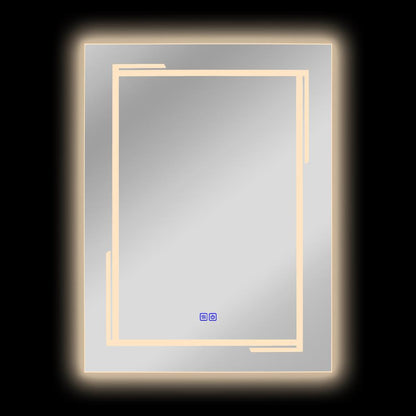 CHLOE Lighting LUMINOSITY, Back Lit Rectangular TouchScreen LED Mirror 3 Color Temperatures 3000K-6000K 32" Height