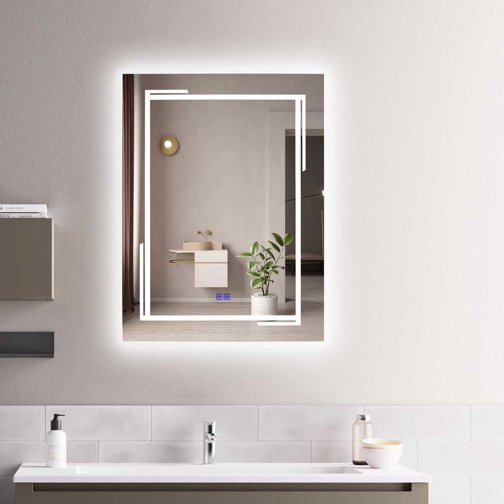 CHLOE Lighting LUMINOSITY, Back Lit Rectangular TouchScreen LED Mirror 3 Color Temperatures 3000K-6000K 32" Height