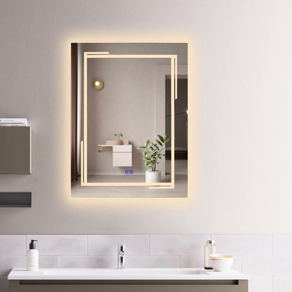 CHLOE Lighting LUMINOSITY, Back Lit Rectangular TouchScreen LED Mirror 3 Color Temperatures 3000K-6000K 32" Height