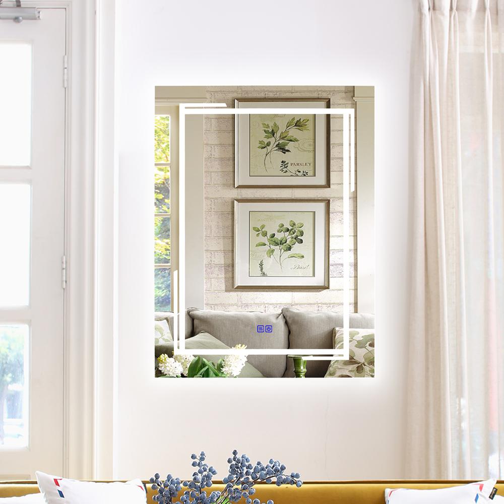 CHLOE Lighting LUMINOSITY, Back Lit Rectangular TouchScreen LED Mirror 3 Color Temperatures 3000K-6000K 32" Height
