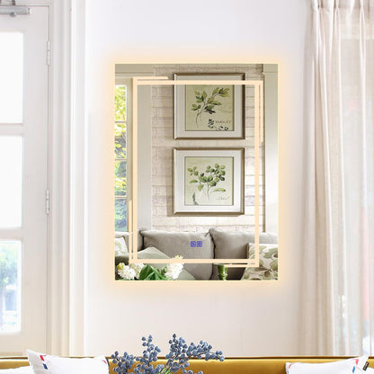 CHLOE Lighting LUMINOSITY, Back Lit Rectangular TouchScreen LED Mirror 3 Color Temperatures 3000K-6000K 32" Height