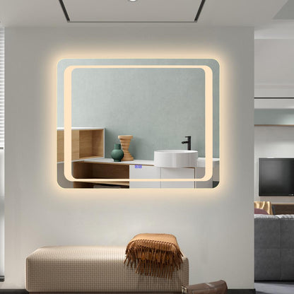 CHLOE Lighting LUMINOSITY Back Lit Rectangular TouchScreen, LED Mirror 3 Color Temperatures 3000K-6000K 39" Wide