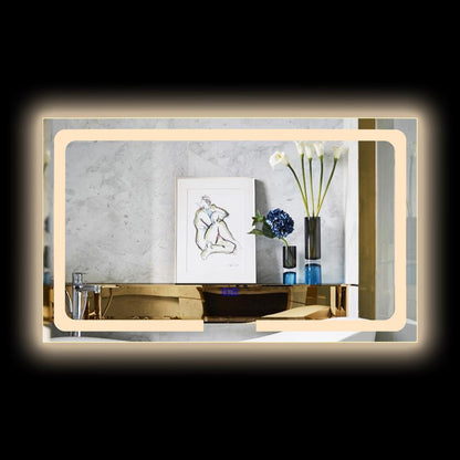 CHLOE Lighting LUMINOSITY- Back Lit Rectangular TouchScreen LED Mirror 3 Color Temperatures 3000K-6000K 39" Wide