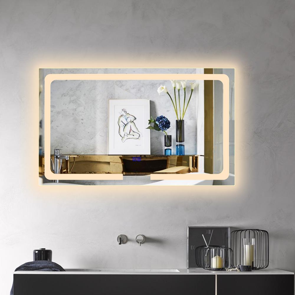 CHLOE Lighting LUMINOSITY- Back Lit Rectangular TouchScreen LED Mirror 3 Color Temperatures 3000K-6000K 39" Wide