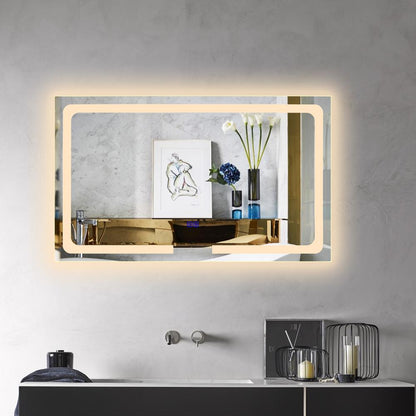 CHLOE Lighting LUMINOSITY- Back Lit Rectangular TouchScreen LED Mirror 3 Color Temperatures 3000K-6000K 39" Wide