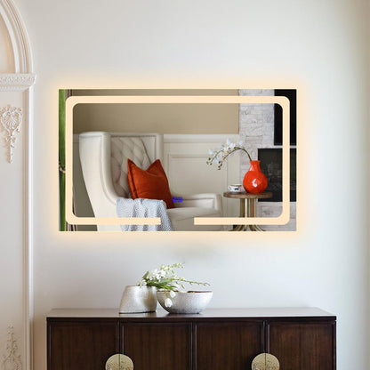 CHLOE Lighting LUMINOSITY- Back Lit Rectangular TouchScreen LED Mirror 3 Color Temperatures 3000K-6000K 39" Wide