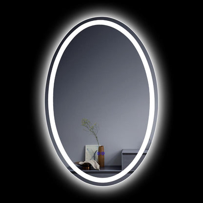 CHLOE Lighting LUMINOSITY Back Lit Oval TouchScreen LED Mirror 3 Color Temperatures 3000K-6000K 36" Height