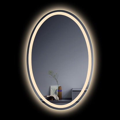 CHLOE Lighting LUMINOSITY Back Lit Oval TouchScreen LED Mirror 3 Color Temperatures 3000K-6000K 36" Height