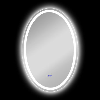 CHLOE Lighting LUMINOSITY Back Lit Oval TouchScreen LED Mirror 3 Color Temperatures 3000K-6000K 36" Height