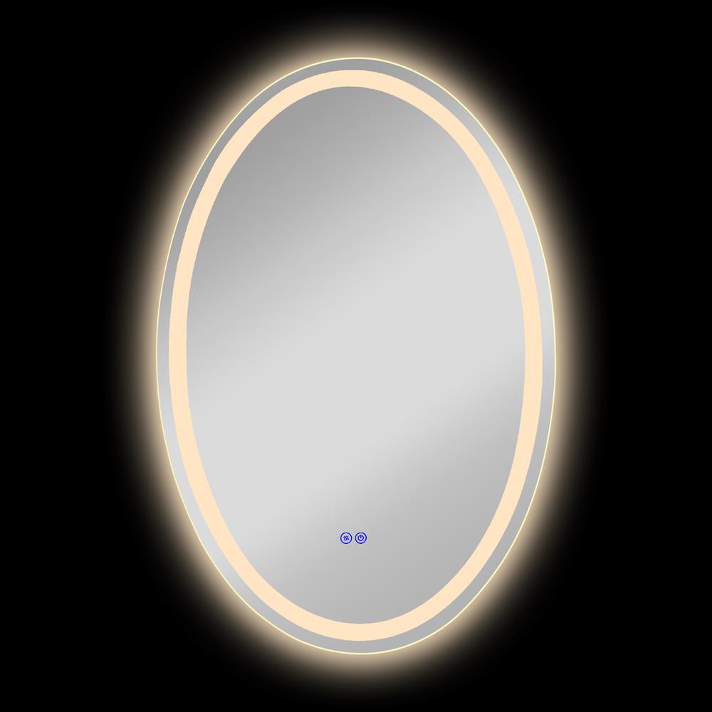 CHLOE Lighting LUMINOSITY Back Lit Oval TouchScreen LED Mirror 3 Color Temperatures 3000K-6000K 36" Height