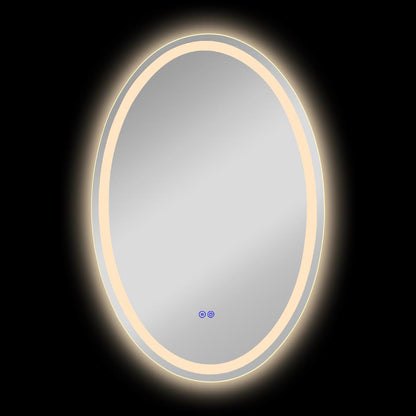 CHLOE Lighting LUMINOSITY Back Lit Oval TouchScreen LED Mirror 3 Color Temperatures 3000K-6000K 36" Height