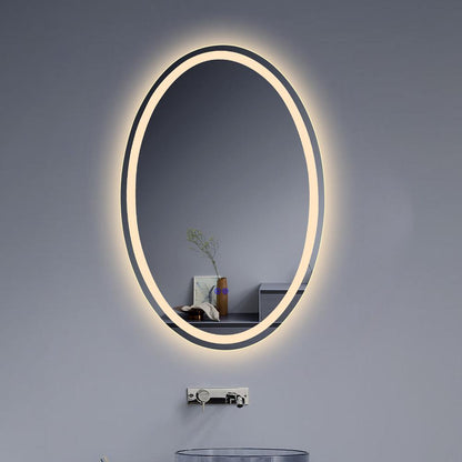 CHLOE Lighting LUMINOSITY Back Lit Oval TouchScreen LED Mirror 3 Color Temperatures 3000K-6000K 36" Height