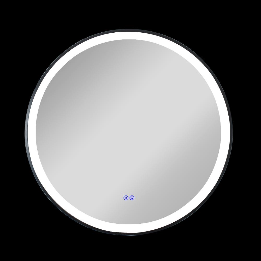 CHLOE Lighting LUMINOSITY Embedded Round TouchScreen LED Mirror 3 Color Temperatures 3000K-6000K 24" Wide