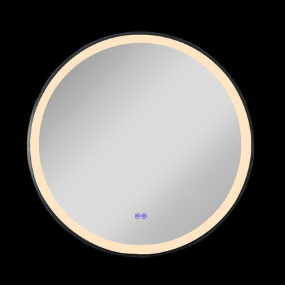 CHLOE Lighting LUMINOSITY Embedded Round TouchScreen LED Mirror 3 Color Temperatures 3000K-6000K 24" Wide