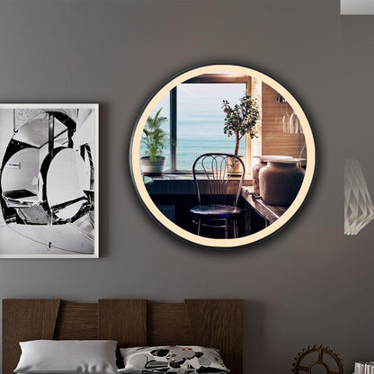 CHLOE Lighting LUMINOSITY Embedded Round TouchScreen LED Mirror 3 Color Temperatures 3000K-6000K 24" Wide