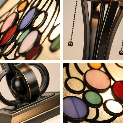Retro-Style Stained Glass 2-Light Table Lamp 16" Shade
