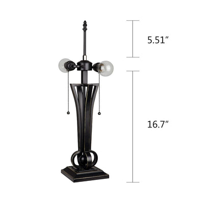 Retro-Style Stained Glass 2-Light Table Lamp 16" Shade