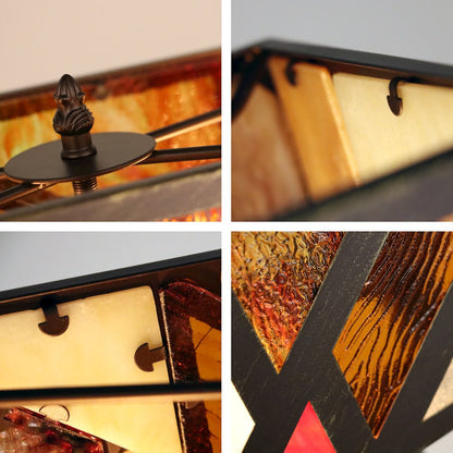 Retro-Style Stained Glass 2-Light Table Lamp 16" Shade