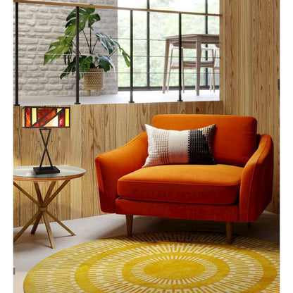 Retro-Style Stained Glass 2-Light Table Lamp 16" Shade