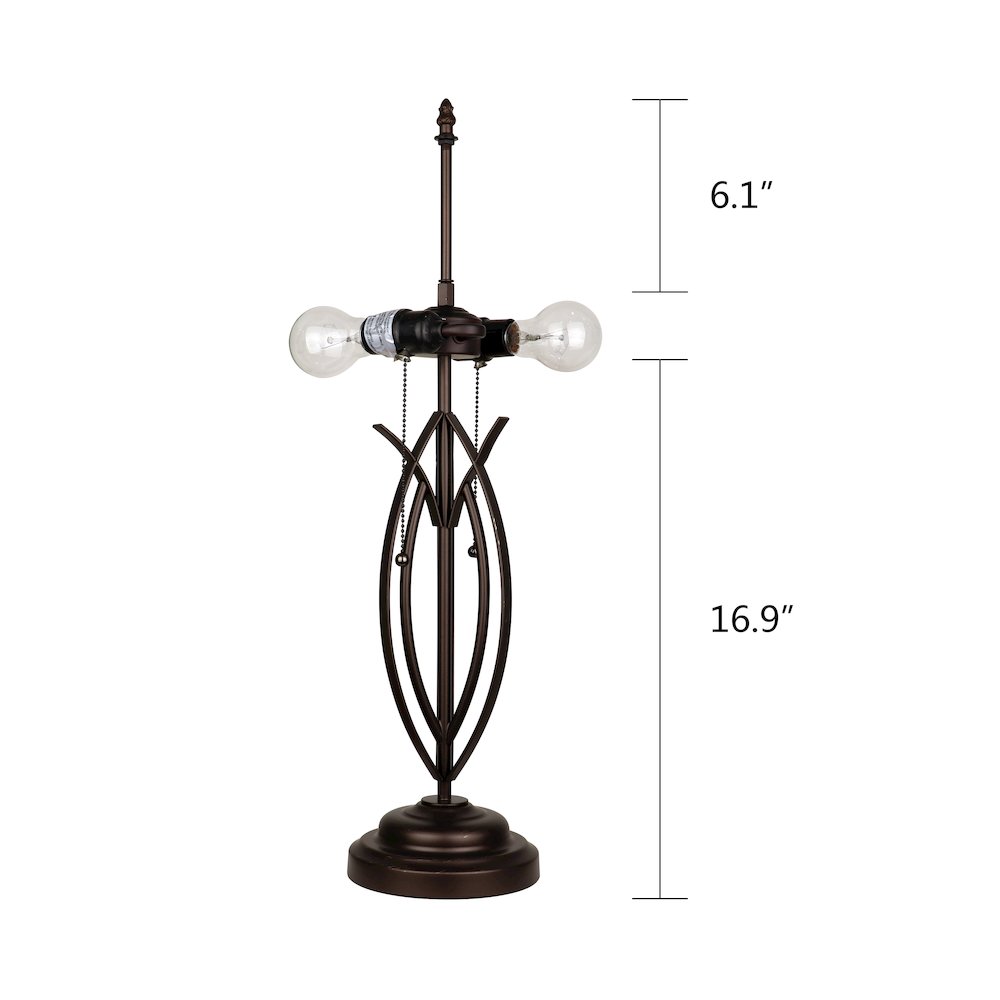Retro-Style Stained Glass 2-Light Table Lamp 18" Shade