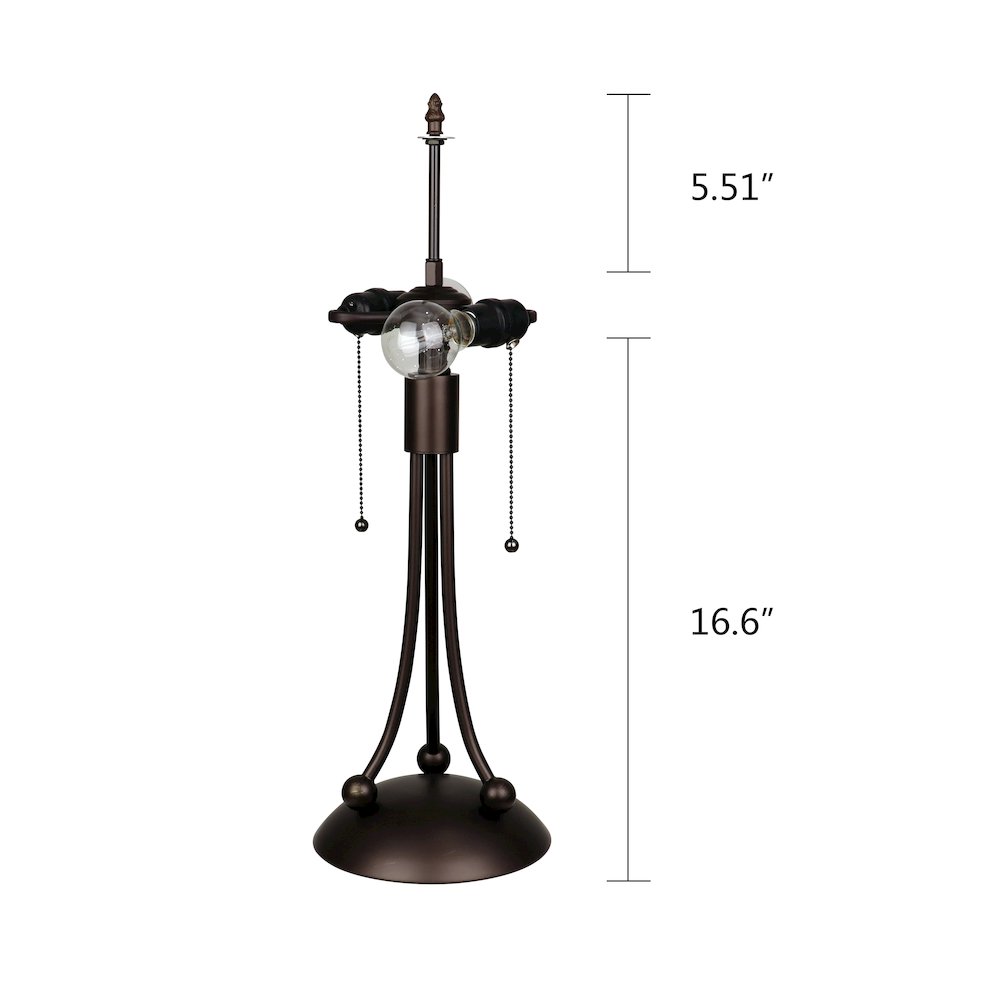 Retro-Style Stained Glass 2-Light Table Lamp 18" Shade