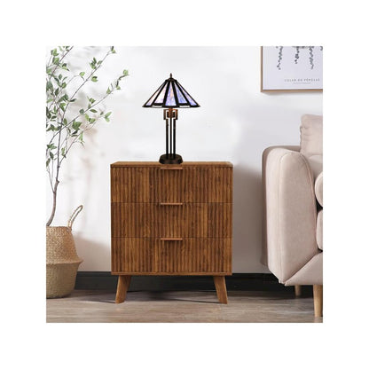 Retro-Style Stained Glass 2-Light Table Lamp 18" Shade