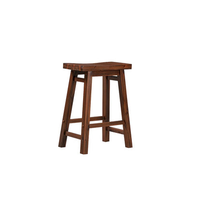 Sonoma Backless Saddle Counter Stools - Chestnut Wire-Brush - Set of 2