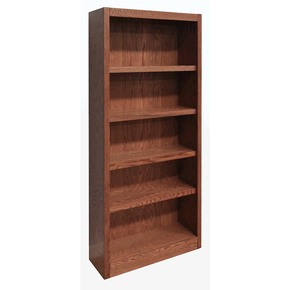 Concepts in Wood Single Wide Bookcase, 5 Shelves, Dry Oak Finish