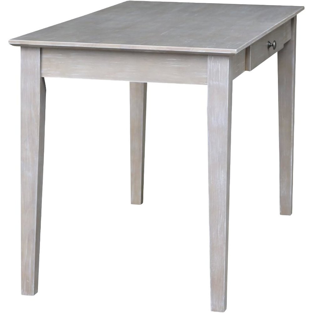 Writing Desk With Drawer, Washed Gray Taupe