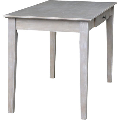 Writing Desk With Drawer, Washed Gray Taupe