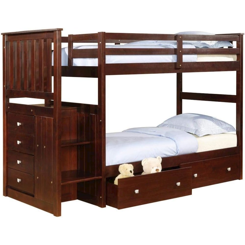 Twin/Full Mission Stairway Bunk Bed