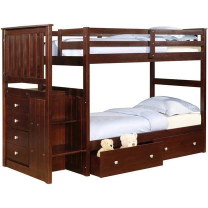 Twin/Full Mission Stairway Bunk Bed