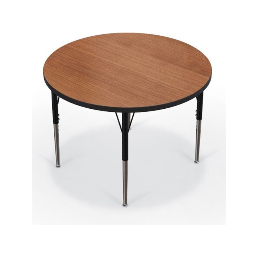 Activity Table - 36" Round - Amber Cherry Top Surface - Black Edgeband