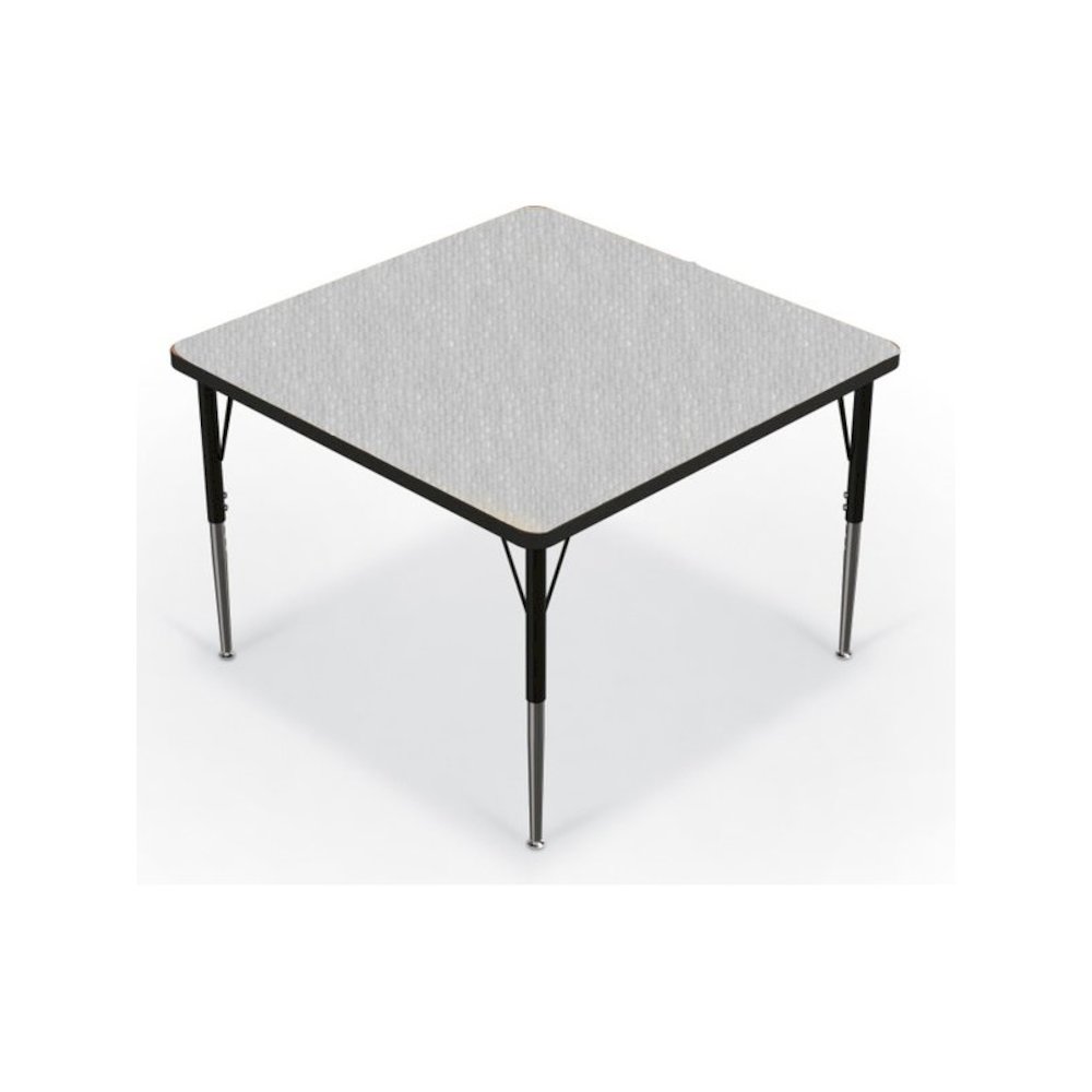 Activity Table - 36" Square - Gray Nebula Top Surface - Black Edgeband