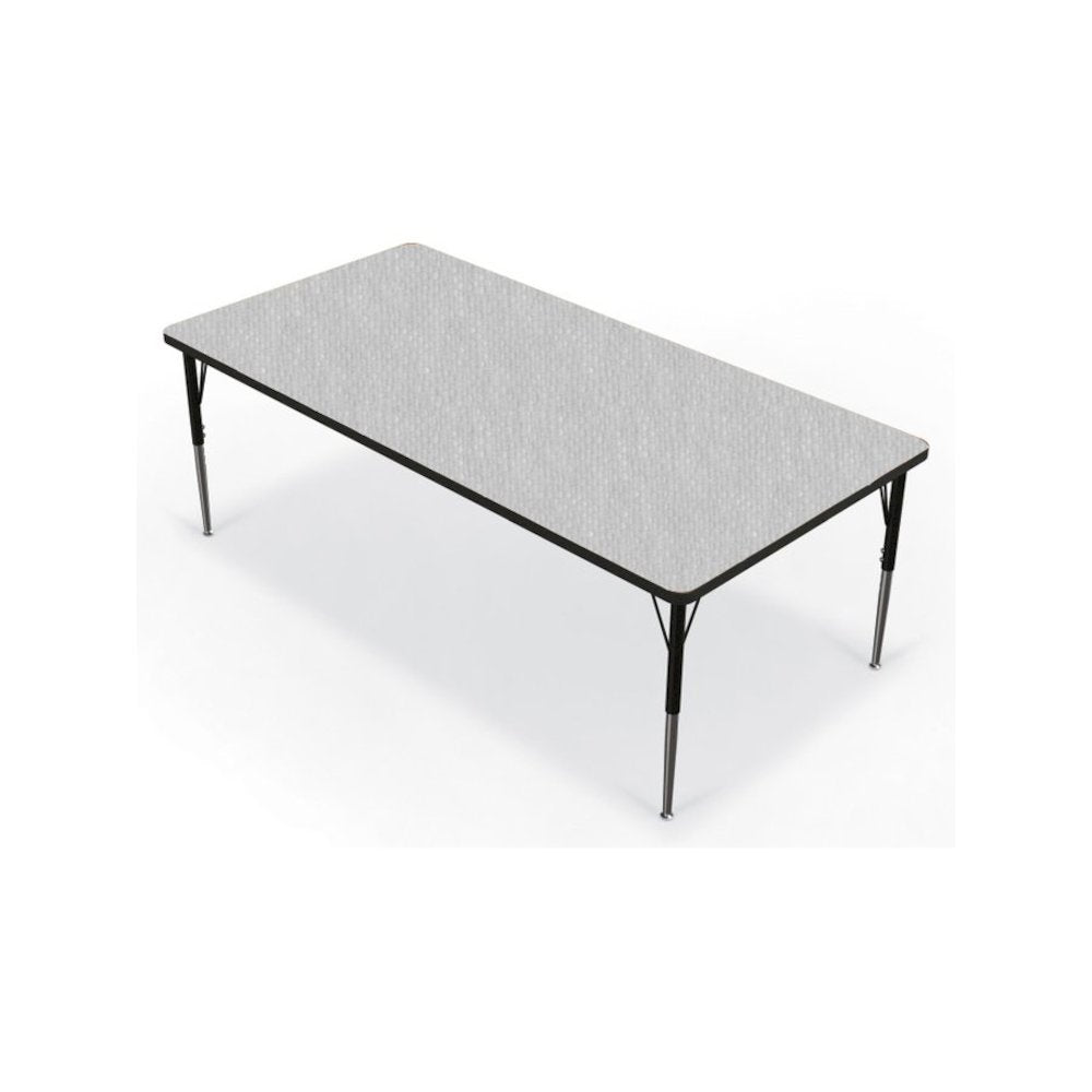 Activity Table - 36"X72" Rectangle - Gray Nebula Top Surface - Black Edgeband