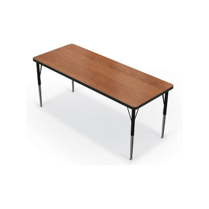 Activity Table - 24"X60" Rectangle - Amber Cherry Top Surface - Black Edgeband