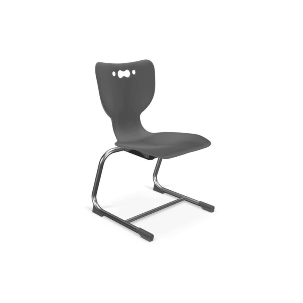 Hierarchy Cantilever School Chair,  16" Height, Chrome Frame, Black Shell