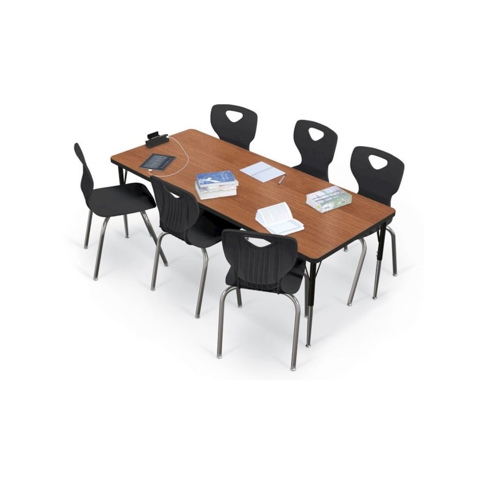 Activity Table - 30"X72" Rectangle - Amber Cherry Top Surface - Black Edgeband