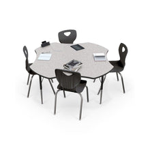 Activity Table - 48" Clover - Gray Nebula Top Surface - Black Edgeband