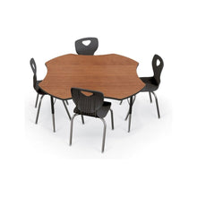 Activity Table - 60" Clover - Amber Cherry Top Surface - Black Edgeband