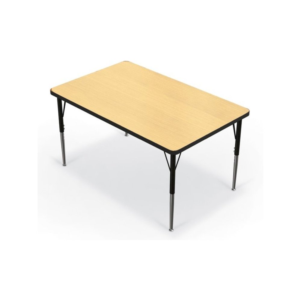 Activity Table - 30"X48" Rectangle - Fusion Maple Top Surface - Black Edgeband