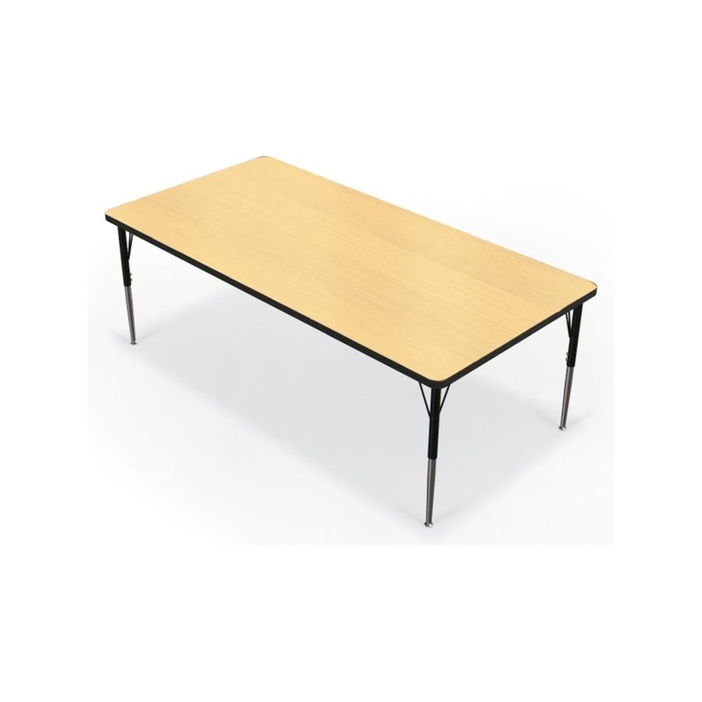 Activity Table - 36"X72" Rectangle - Fusion Maple Top Surface - Black Edgeband